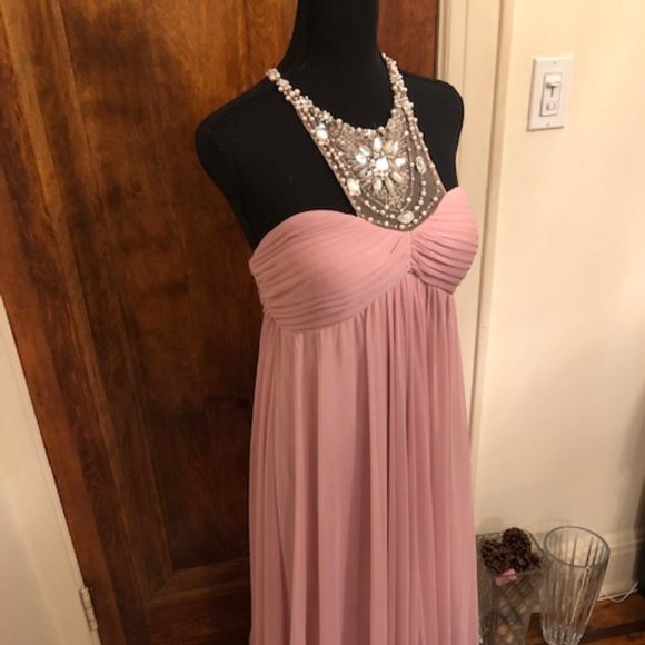 baby pink pleated dress